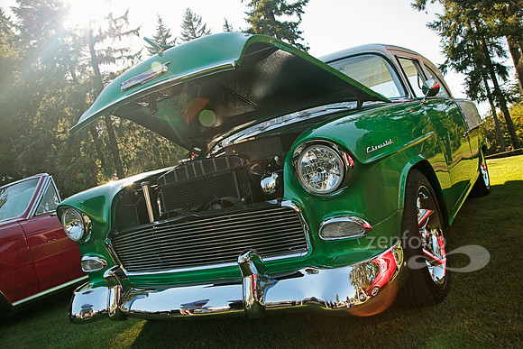 '55 Chevy:  a step to the right, and I was able to get a nice sunflare