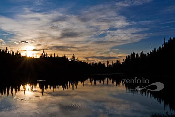 Reflections on a still lake